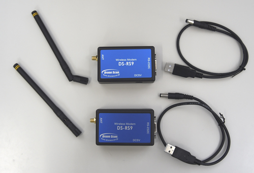 RS-232C シリアルデータ伝送用無線モデム DS-RS9+外部アンテナ+電源ケーブル ２台セット