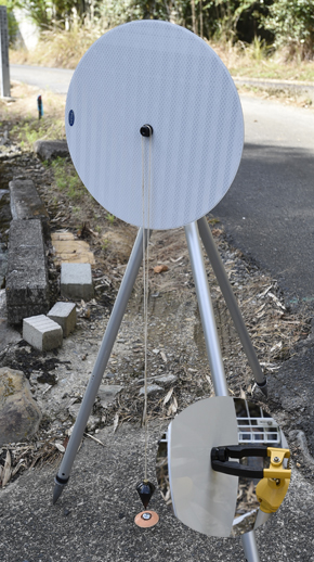 プリズムスタンド に 対空標識 LidarSLAM レーザースラム 標識 レーザ反射板 SR-300 を装着